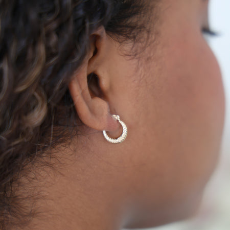 “Mini Braided Hoops” – 10k or 14k Solid Gold