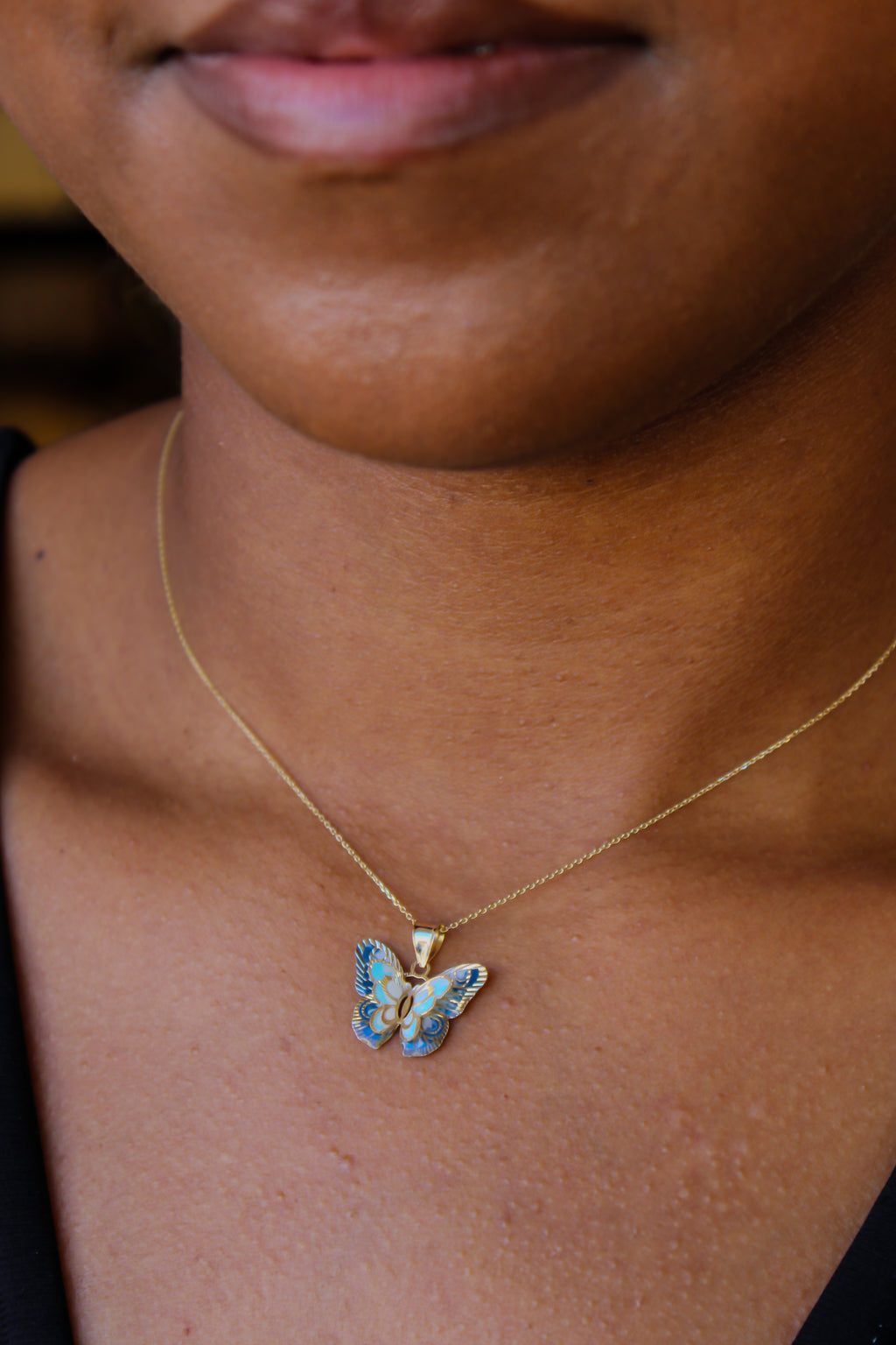 Butterfly Dreams” Pendant – 14k Solid Gold