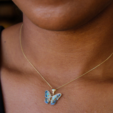 Butterfly Dreams” Pendant – 14k Solid Gold