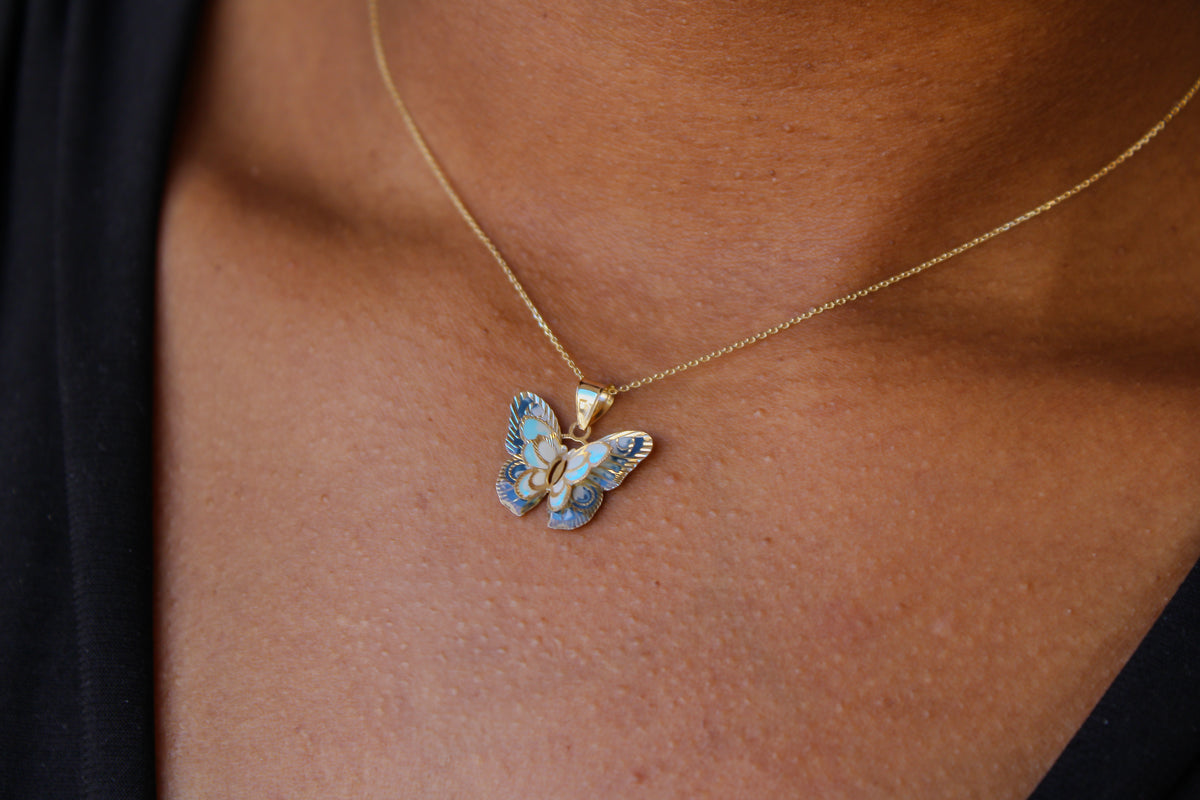 Butterfly Dreams” Pendant – 14k Solid Gold