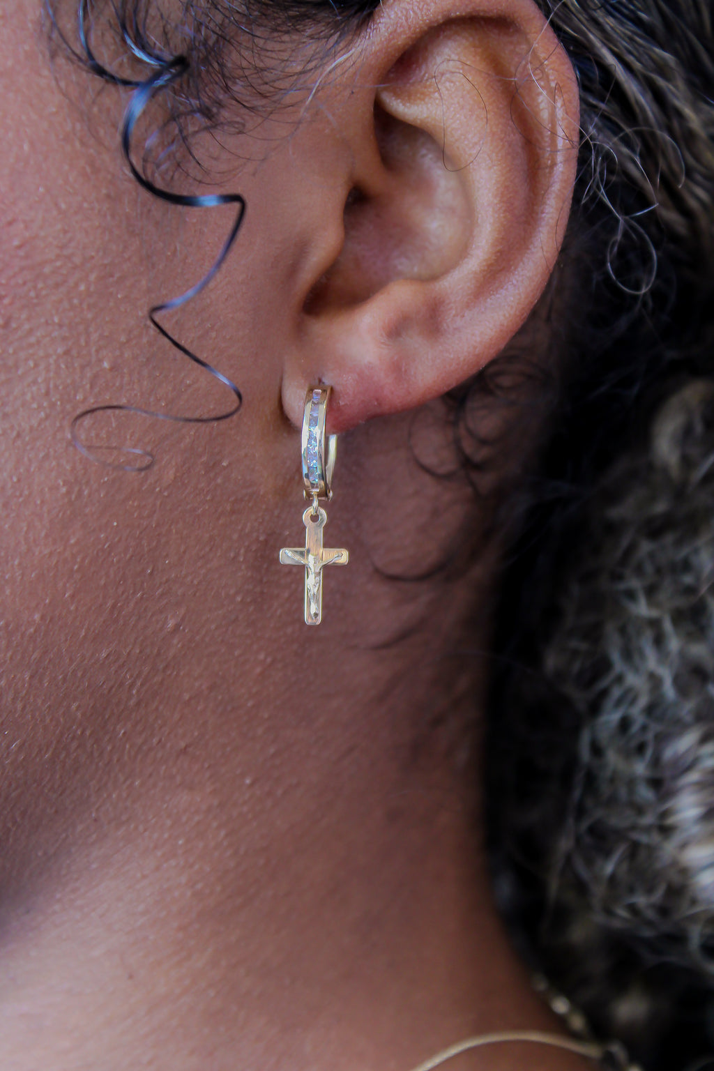 “Divine Cross” Earrings - 14k Gold