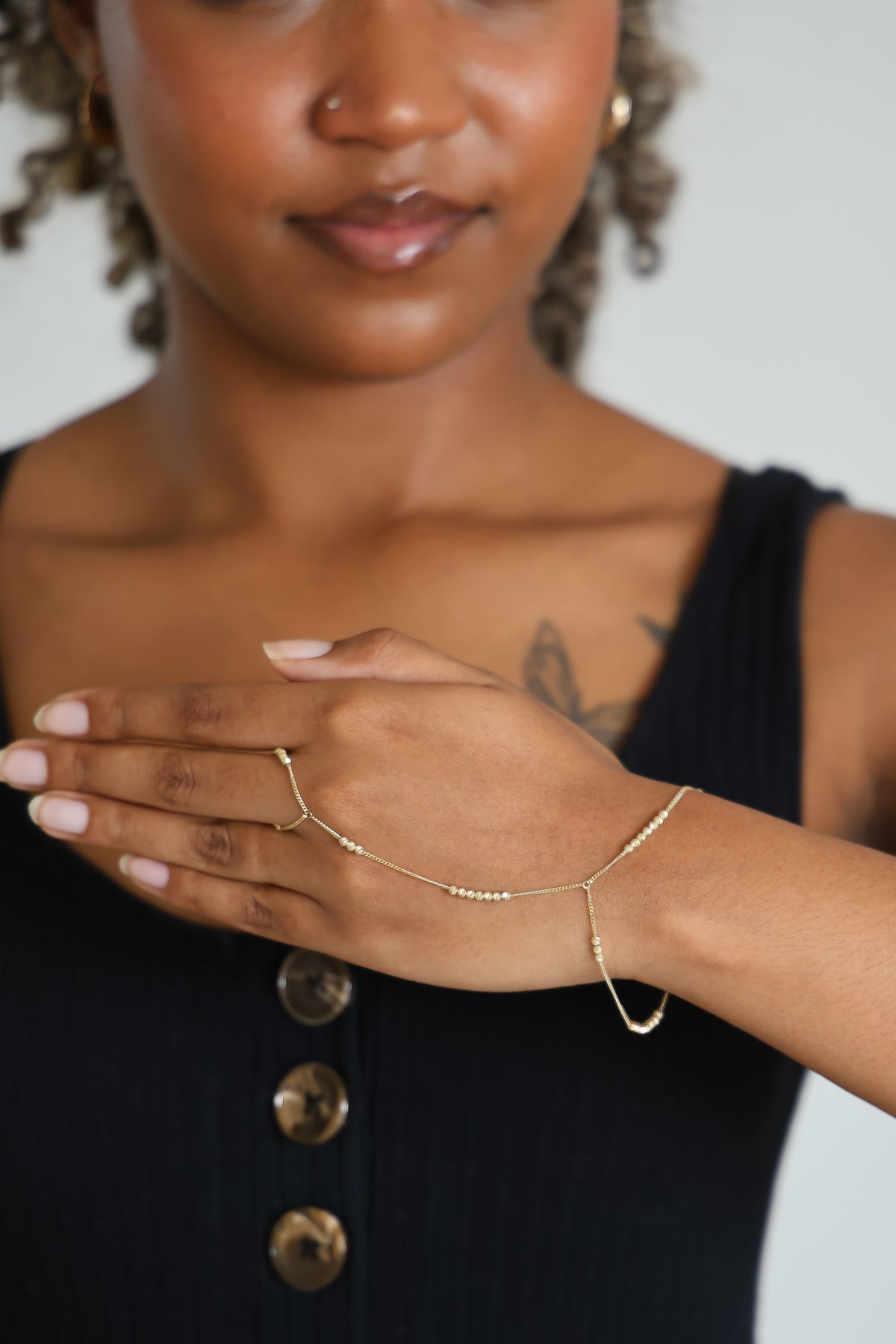 “Dainty Hand Chain” – 14k Solid Gold
