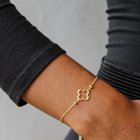 “Everyday Clover” Bracelet – 14k Solid Gold