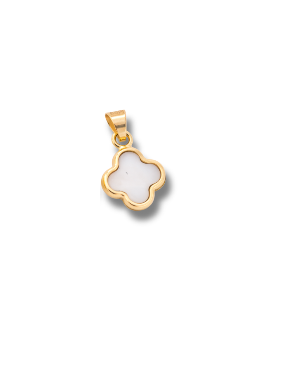 “Pearl & Noir Clover” Charm – Solid Gold