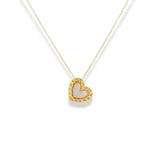 “Pearl Heart” Necklace – 14k Solid Gold