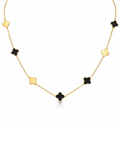 “Lucky Duo” Clover Necklace – 14k Solid Gold
