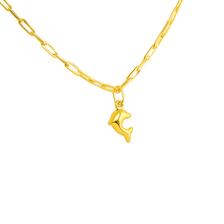 “Playful Dolphin” Pendant - 14k Gold