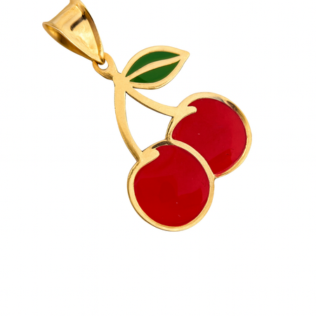 “Sweet Cherry” Pendant – 14k Solid Gold