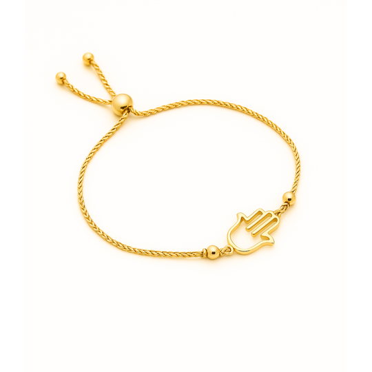 “Lucky Hamsa” Bracelet – 10k Solid Gold