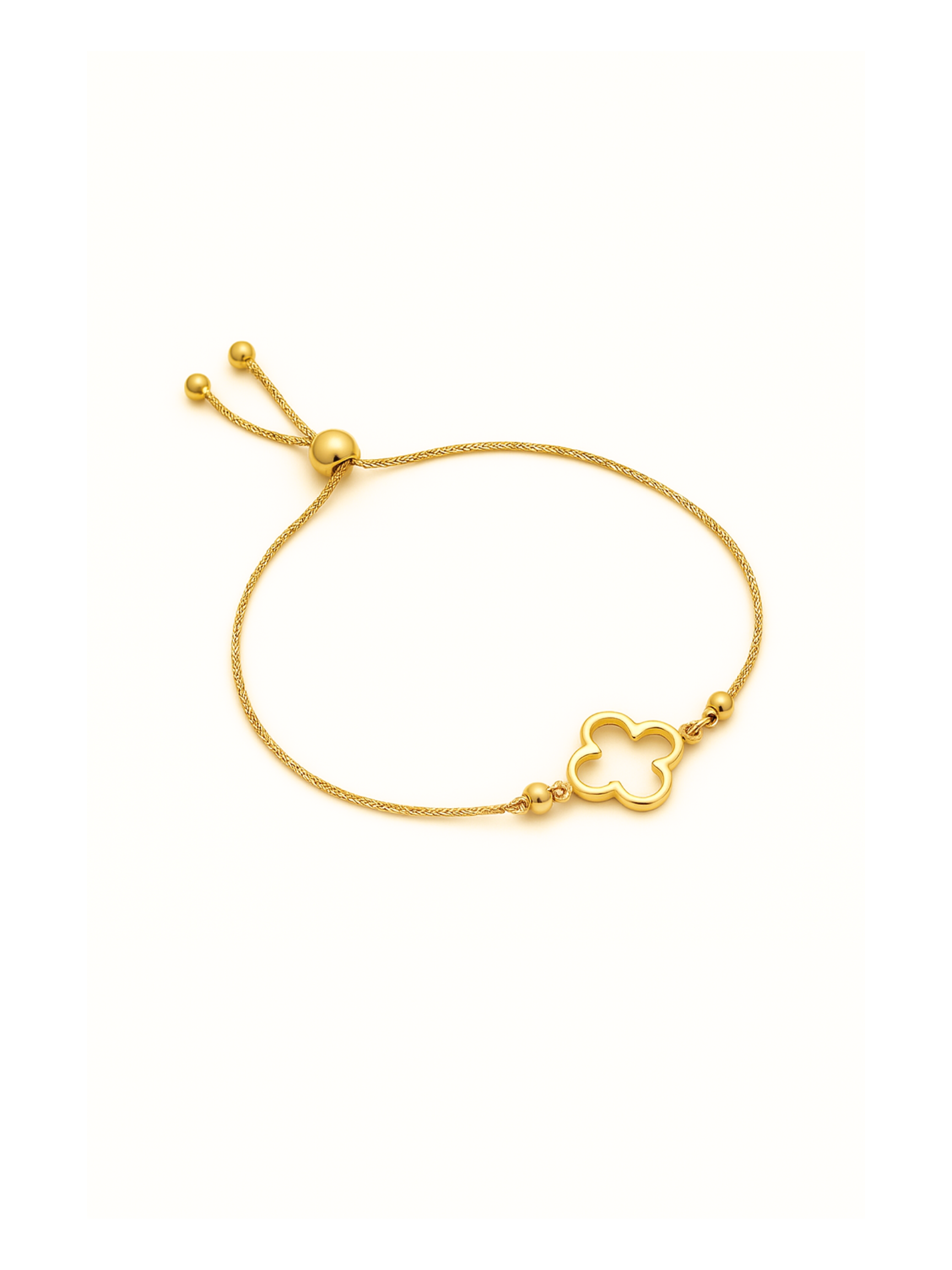“Everyday Clover” Bracelet – 14k Solid Gold