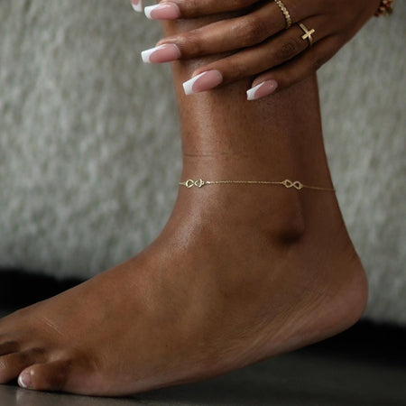 “Infinity Link” Anklet - 14k Gold