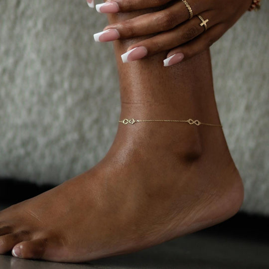 “Infinity Link” Anklet - 14k Gold