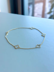“Clover Charm” Anklet - 14k Gold