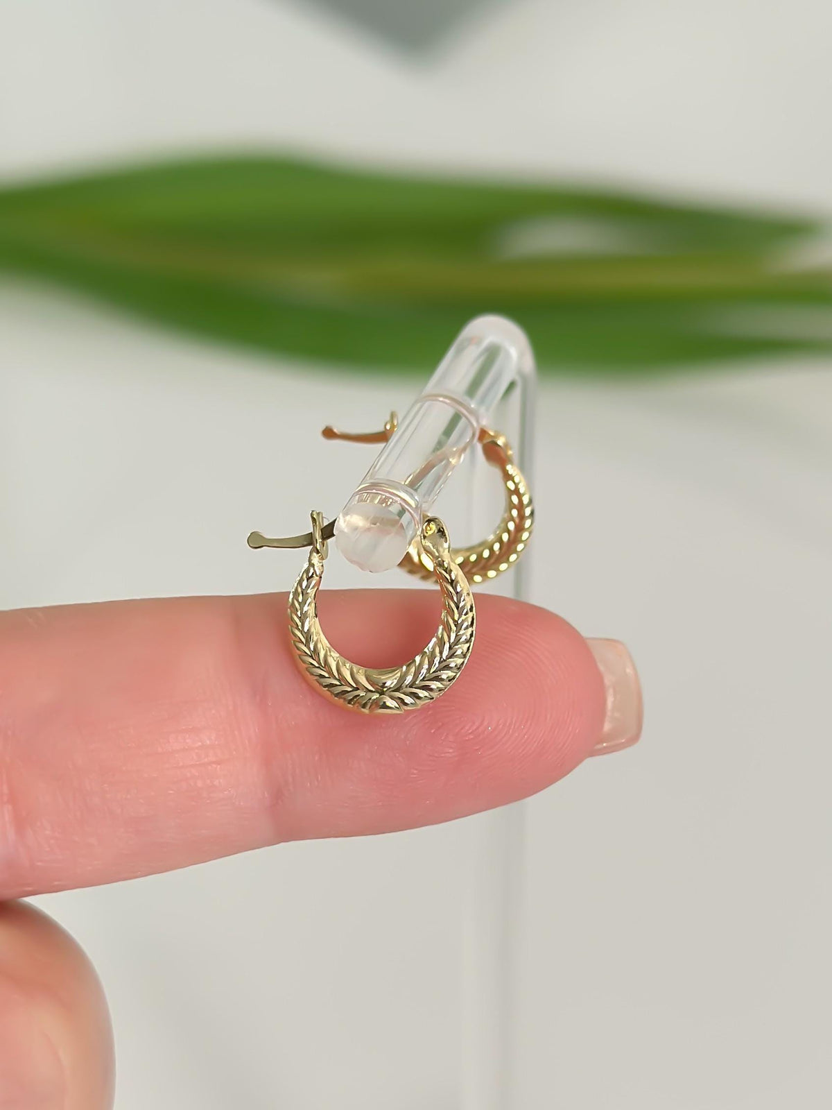 “Mini Braided Hoops” – 10k or 14k Solid Gold