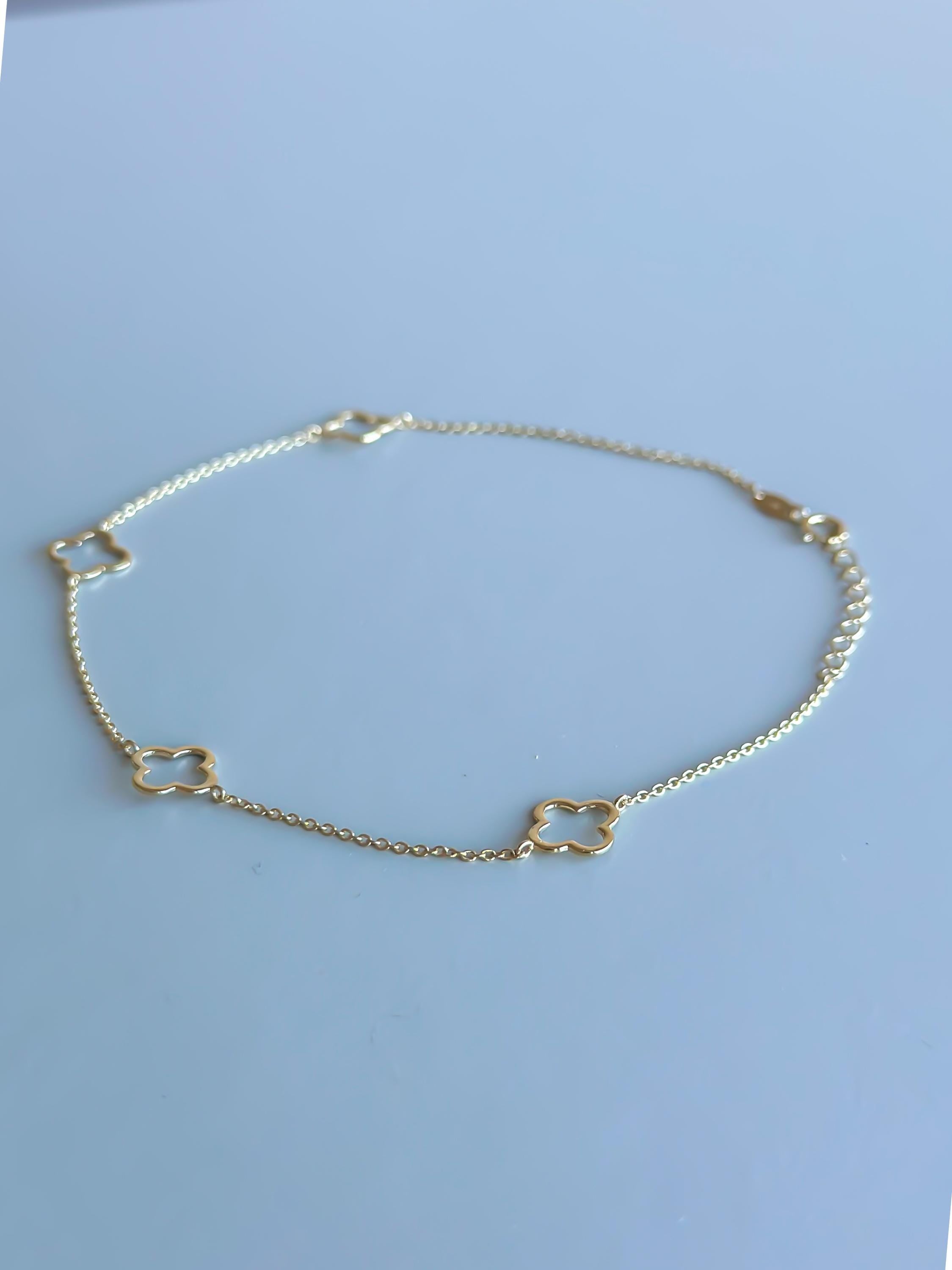 “Clover Charm” Anklet - 14k Gold