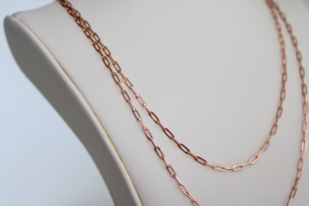 “Rose Paperclip” Chain - 14k Gold