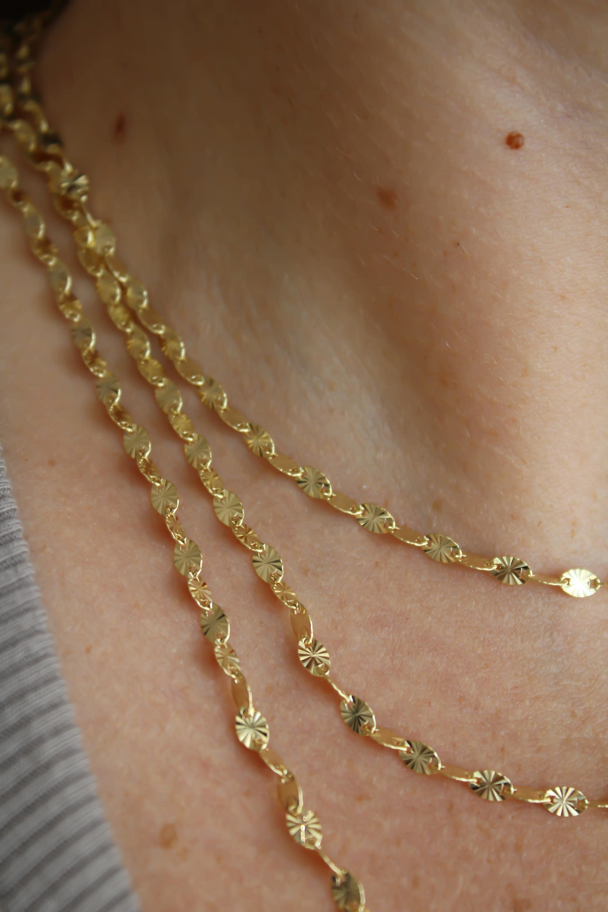 “Sun Oval” Chain - 14k Gold
