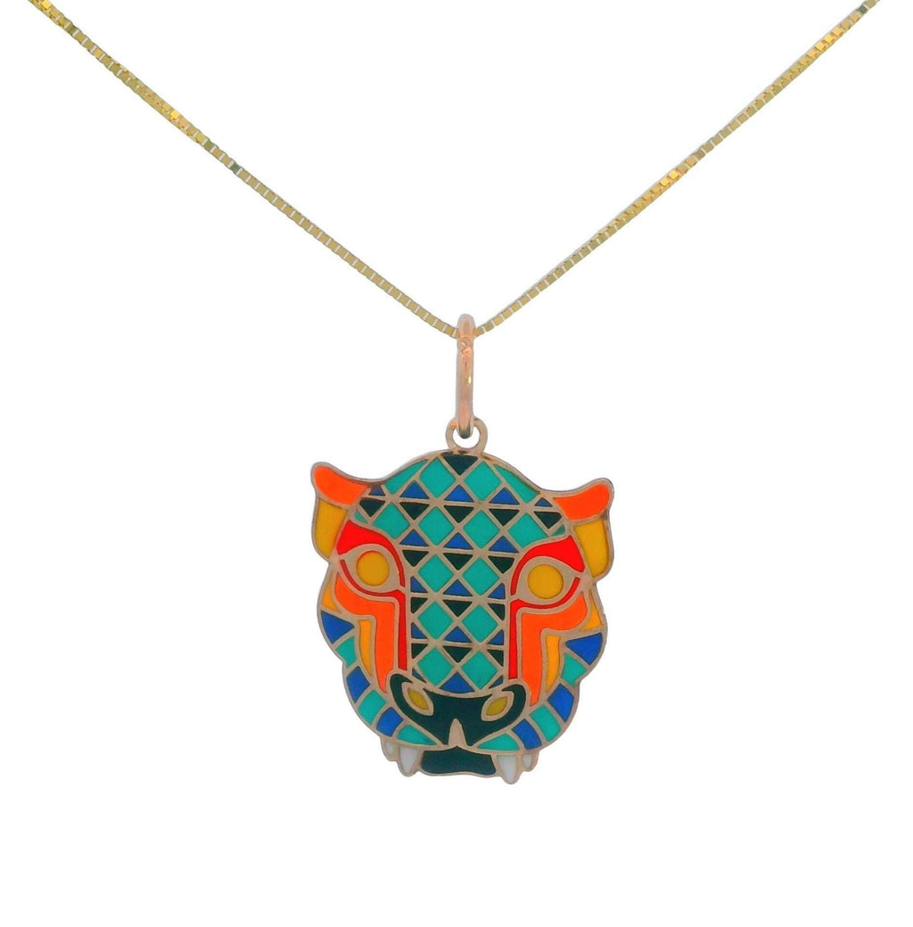 “Wild Tiger” Pendant – 14k Solid Gold