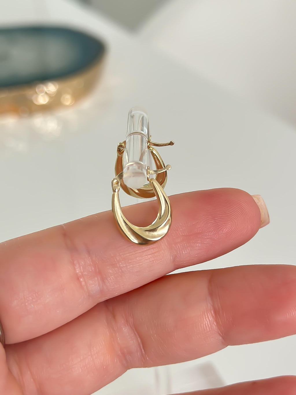 “Twisted Oval Hoops” – 10k or 14k Solid Gold