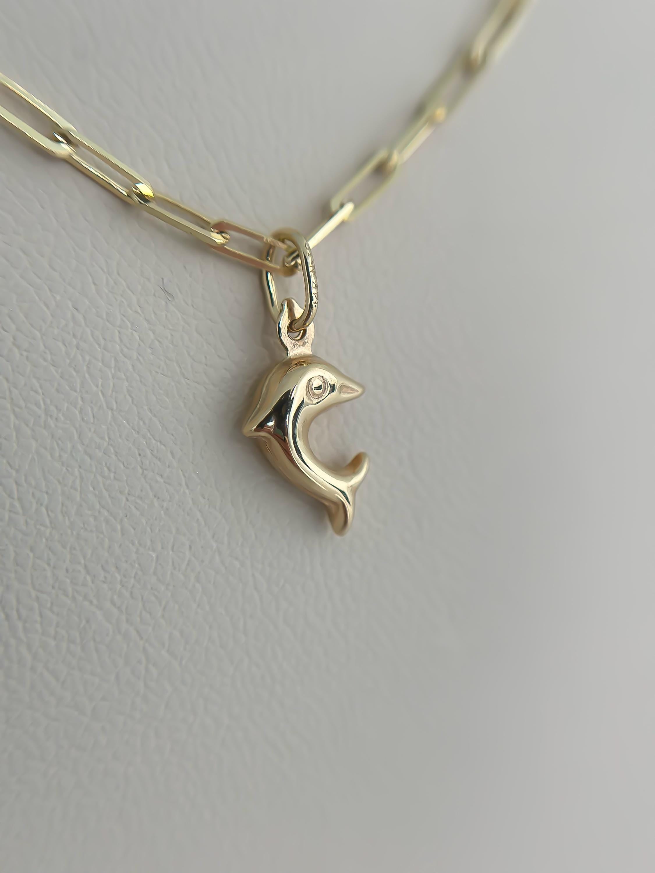 “Playful Dolphin” Pendant - 14k Gold