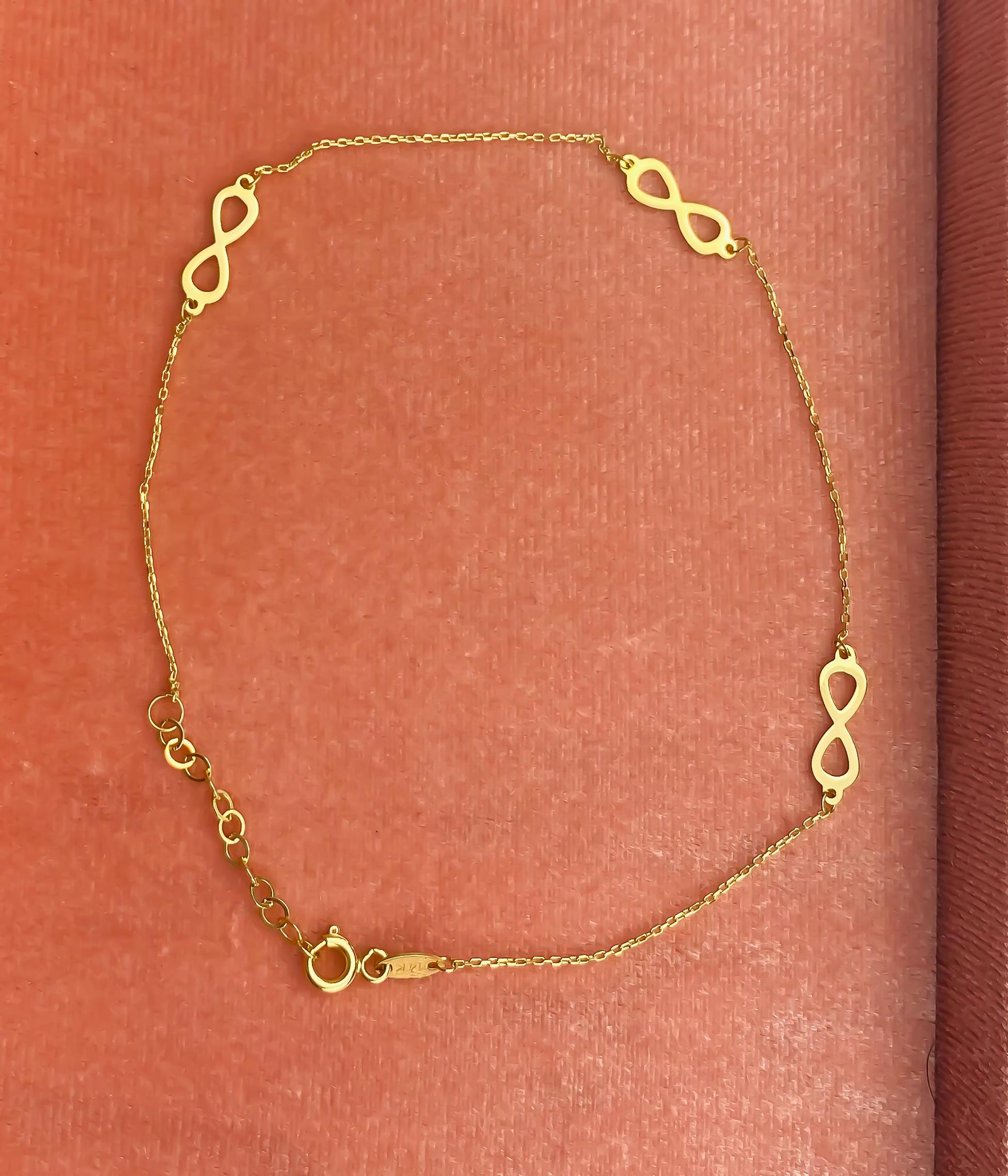 “Infinity Link” Anklet - 14k Gold