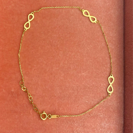 “Infinity Link” Anklet - 14k Gold