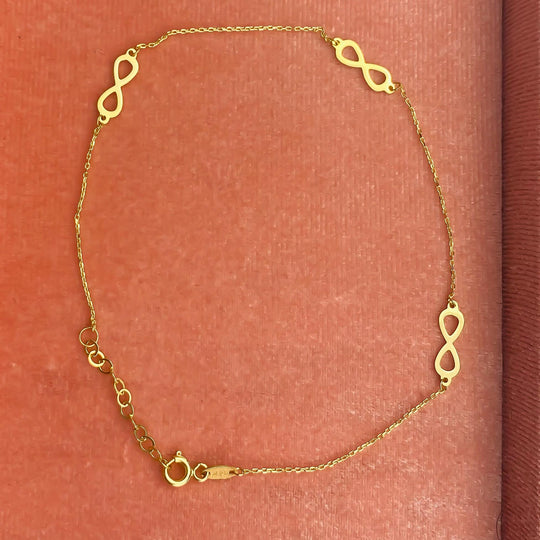 “Infinity Link” Anklet - 14k Gold