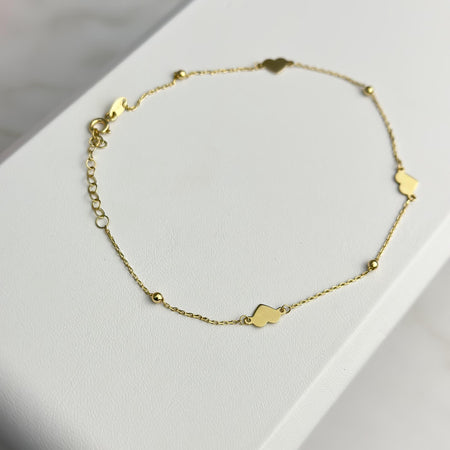 “Golden Heart” Anklet - 14k Gold