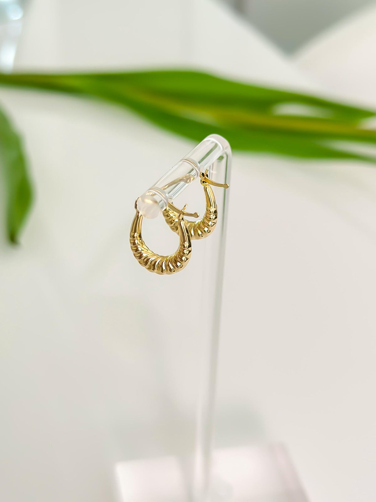“Everyday Croissant Hoops” – 10k or 14k Solid Gold