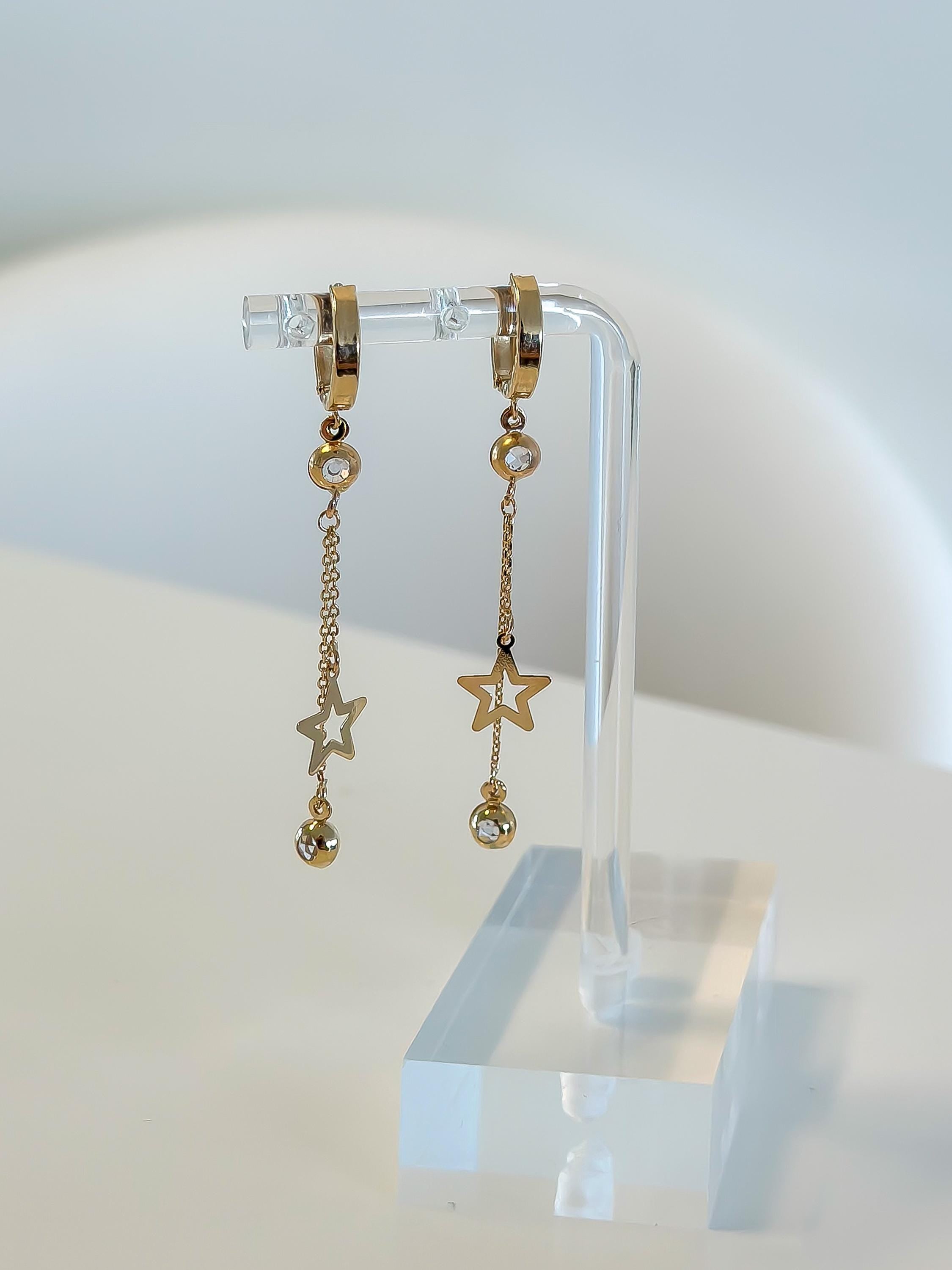 “Starry Drop” Earrings - 14k Gold
