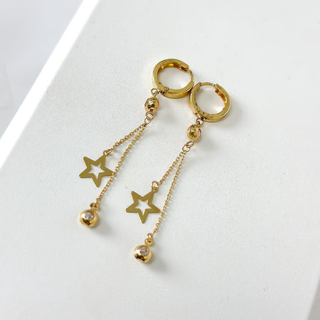 “Starry Drop” Earrings - 14k Gold