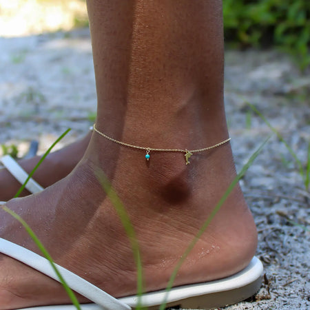 “Dolphin Wave” Anklet - 14k Gold