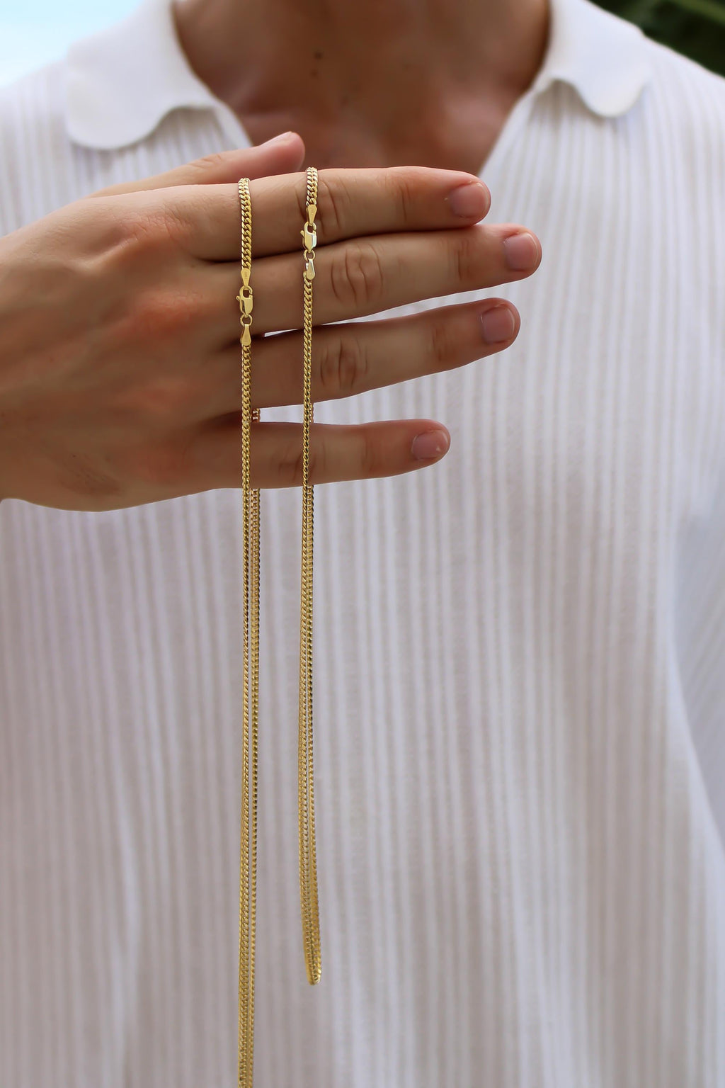2.5mm solid gold Miami Cuban link chain necklace