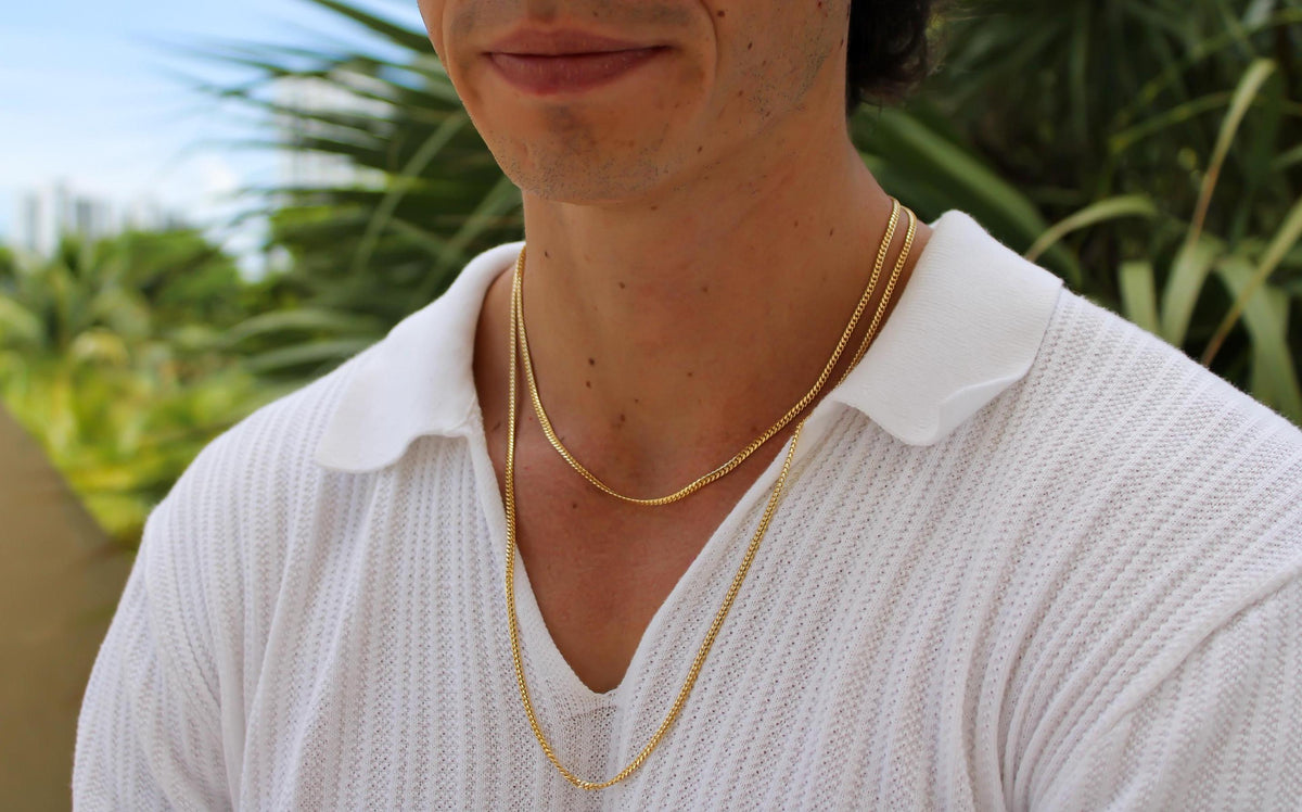 2.5mm solid gold Miami Cuban link chain necklace