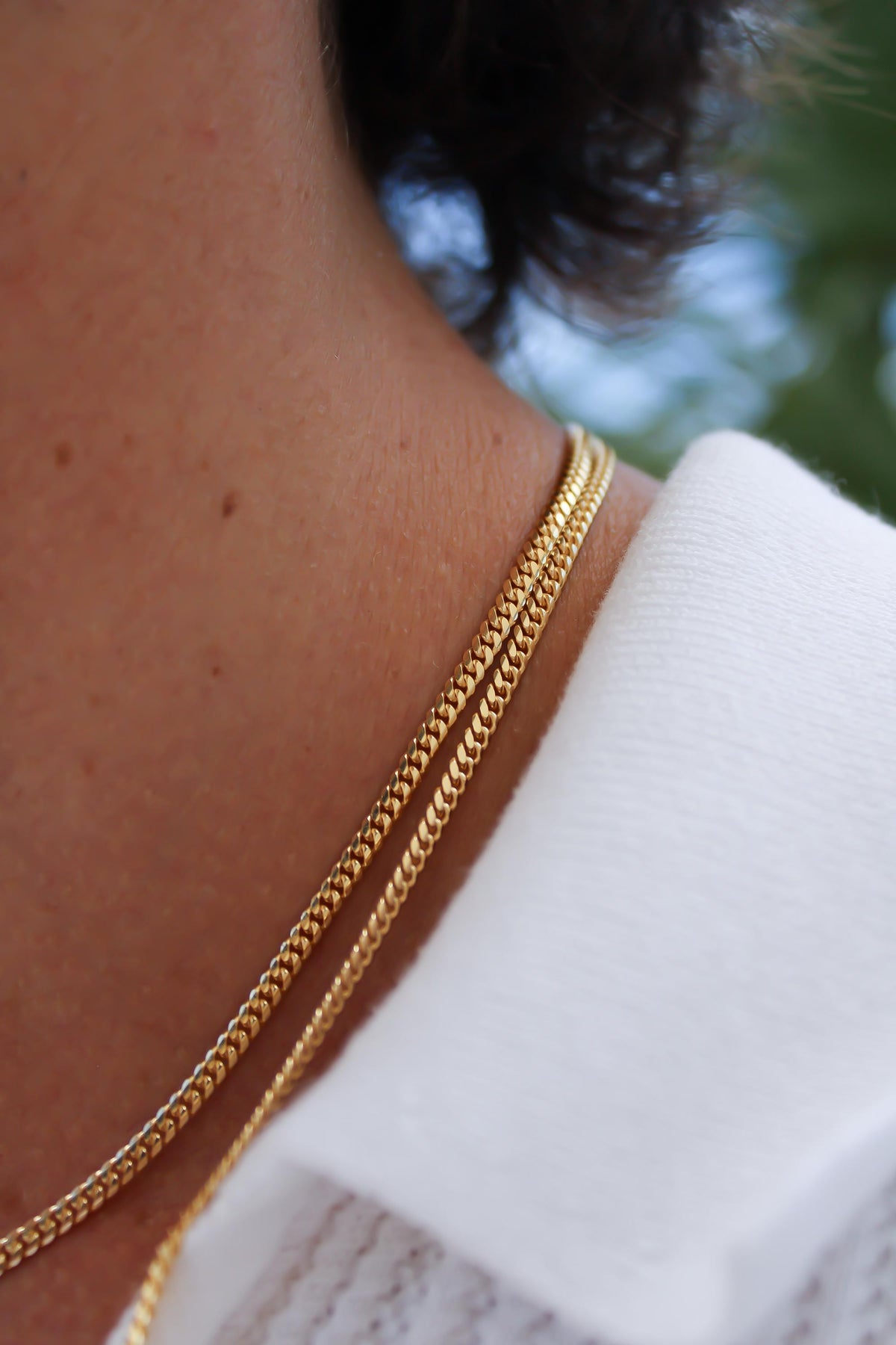2.5mm solid gold Miami Cuban link chain necklace
