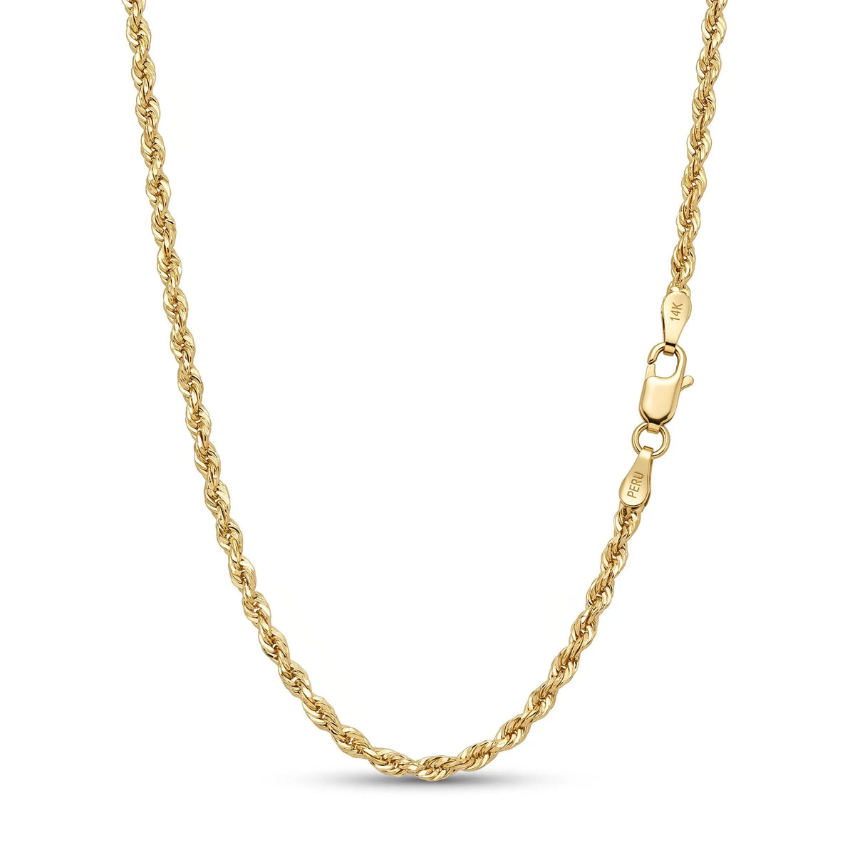 "Diamond-Cut Rope" Chain - 14k Yellow Gold
